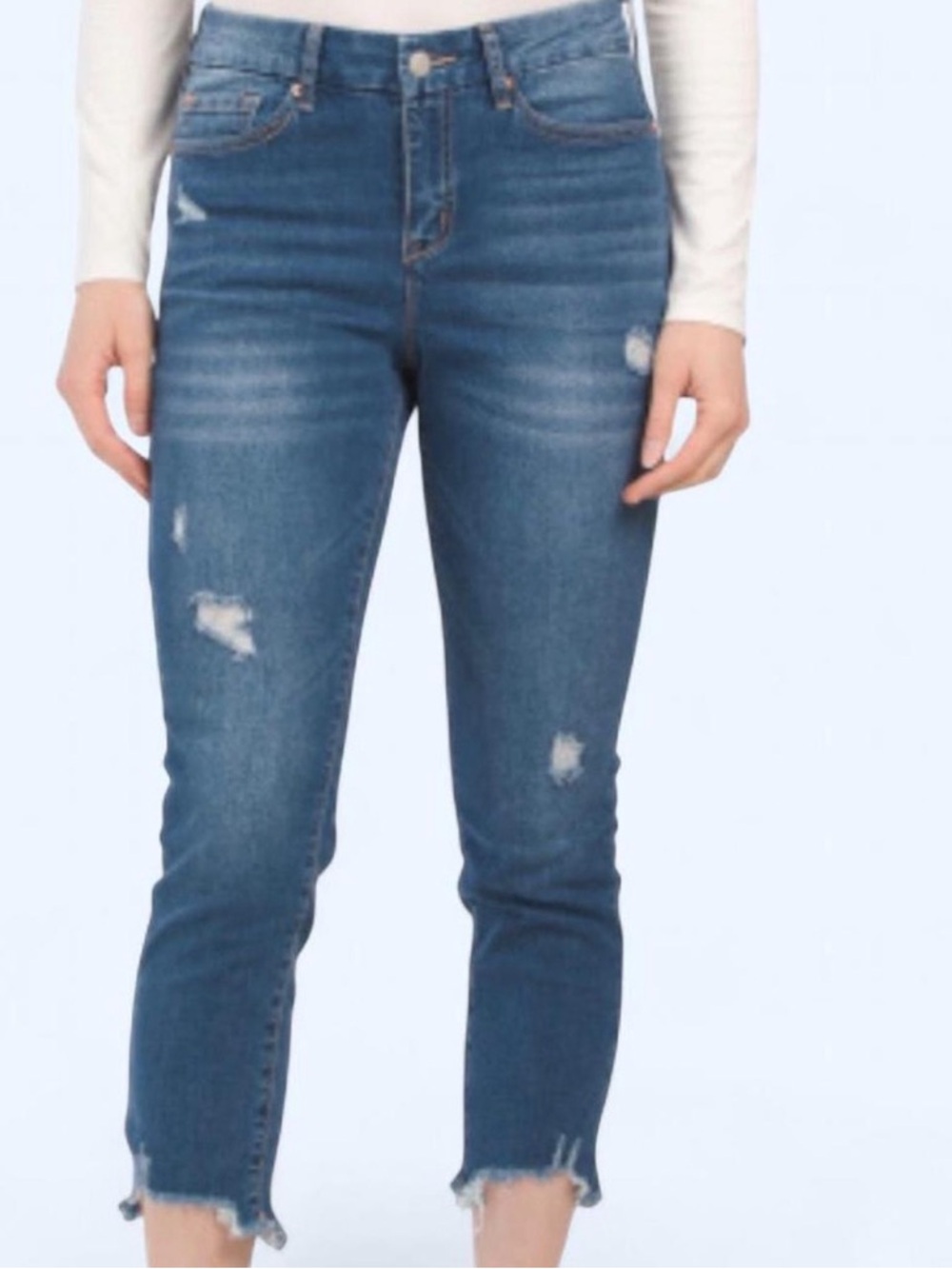 Nanette Lepore Belle high-rise distressed skinny crop jeans